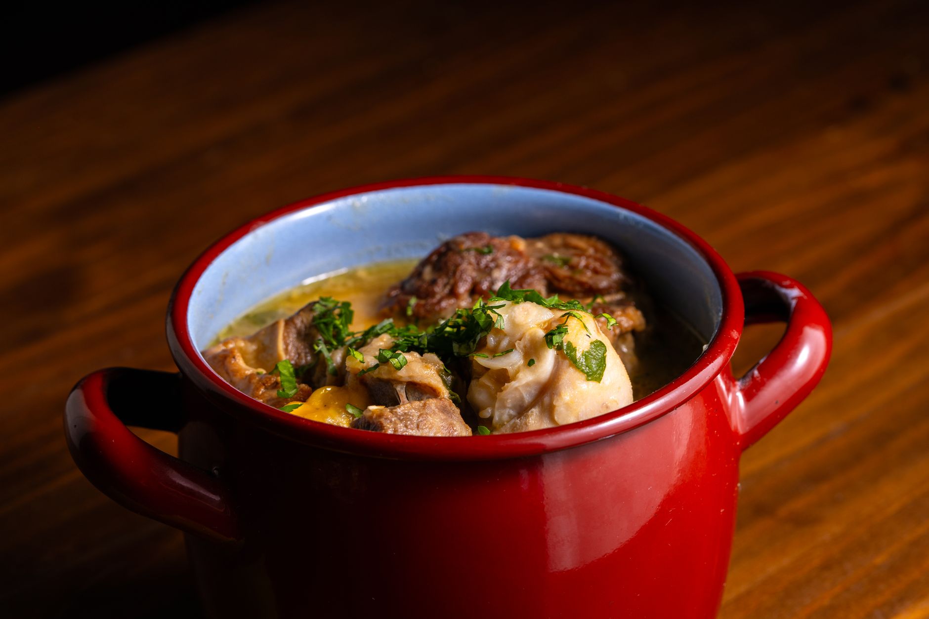 Beef braising in a heavy pot